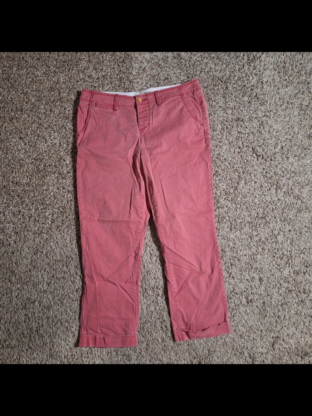 Ralph Lauren Polo Jeans Co Pink Chino Cropped Preppy Pants Size 8